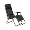 TADAR Leżak ogrodowy 66 x 160 cm / plażowy / czarny / grawitacyjny