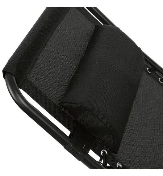 TADAR Leżak ogrodowy 66 x 160 cm / plażowy / czarny / grawitacyjny