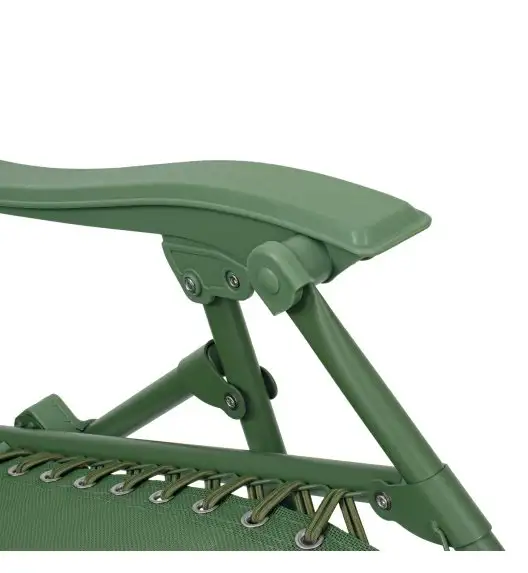 TADAR Leżak ogrodowy 66 x 160 cm / plażowy / zielony / grawitacyjny