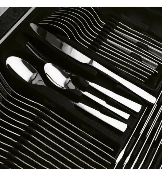 KONIGHOFFER HAILEY Sztućce Komplet 72 el w walizce skórzanej / 12 osób / połysk