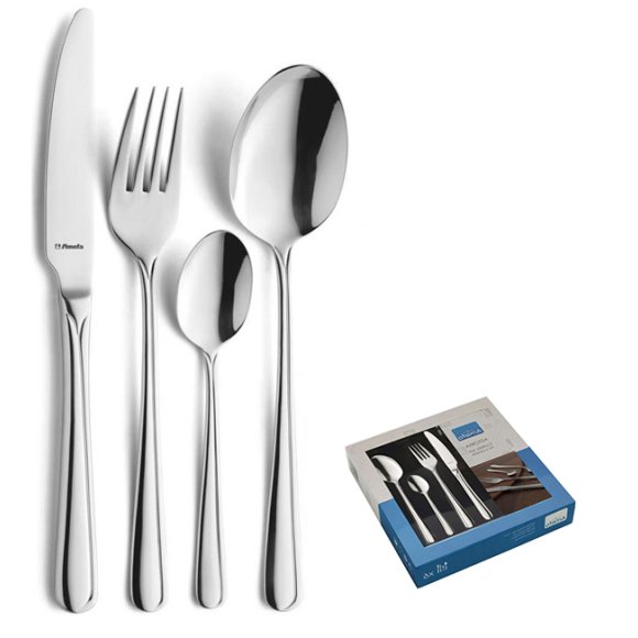 WYPRZEDAŻ! AMEFA ASTORIA Sztućce UE 24 el w pudełku kwadratowym / 6 os / połysk / stal nierdzewna