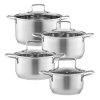 AMBITION HUGO Komplet garnków 16, 18, 20, 24 cm / z pokrywkami 8 el / stal nierdzewna / indukcja