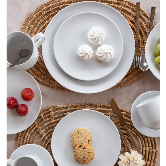 LUBIANA VANILLA Serwis obiadowy 18 el dla 6 osób | biała porcelana
