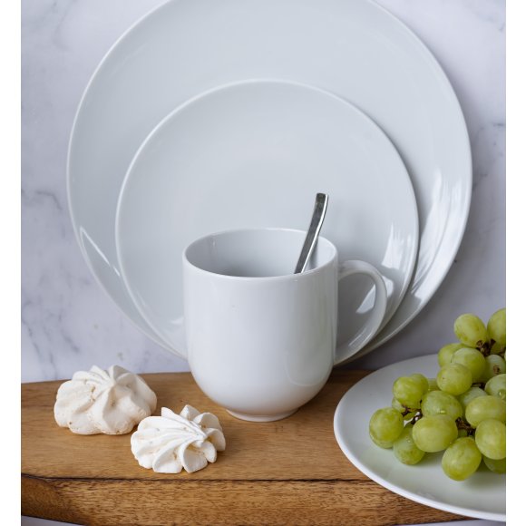 LUBIANA VANILLA Serwis obiadowo - kawowy 90 el dla 18 osób | biała porcelana