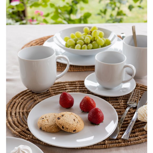 LUBIANA VANILLA Serwis obiadowo - kawowy 90 el dla 18 osób | biała porcelana