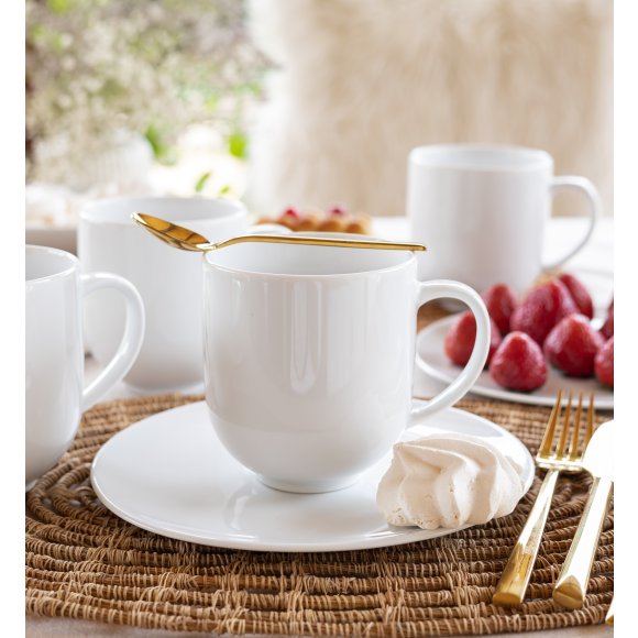 LUBIANA VANILLA Serwis obiadowo - kawowy 120 el dla 24 osób | biała porcelana