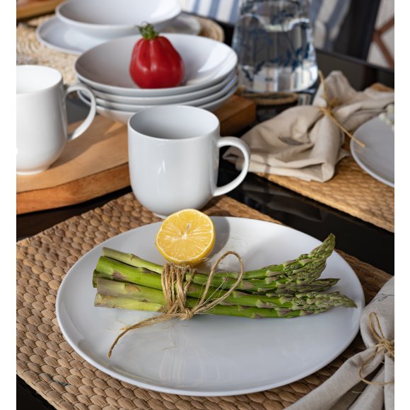 LUBIANA VANILLA Serwis obiadowo - kawowy 120 el dla 24 osób | biała porcelana