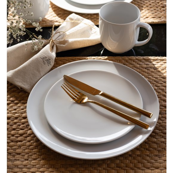 LUBIANA VANILLA Serwis obiadowy 36 el dla 12 osób | biała porcelana
