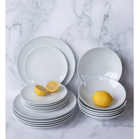LUBIANA VANILLA Serwis obiadowy 72 el dla 24 osób | biała porcelana