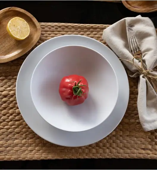 LUBIANA VANILLA Serwis obiadowy 48 el dla 12 osób | biała porcelana