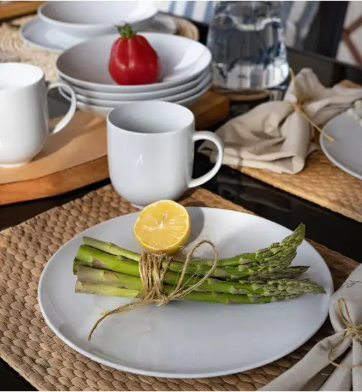 LUBIANA VANILLA Serwis obiadowy 48 el dla 12 osób | biała porcelana