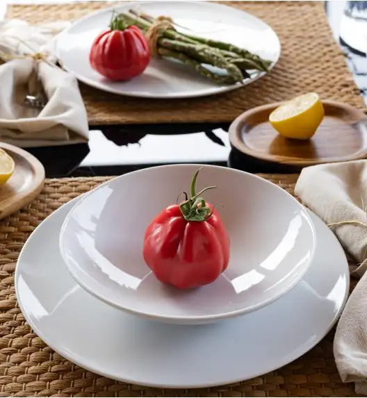 LUBIANA VANILLA Serwis obiadowy 96 el dla 24 osób | biała porcelana