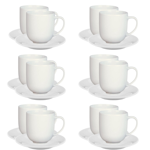 LUBIANA VANILLA 12x Filiżanka 250 ml + spodek 14 cm | biały | porcelana luzem