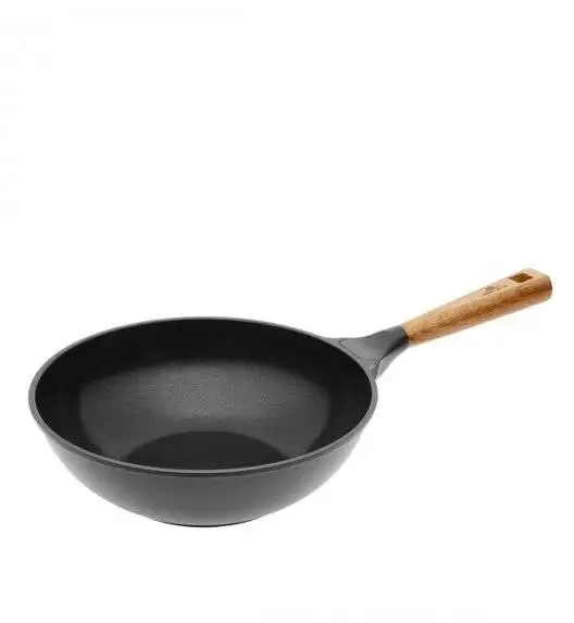 GERLACH NATUR EVO Wok z powłoką ceramiczną ILAG® Non-Stick / 28 cm + pokrywka silikonowa uniwersalna 24/26/28 cm