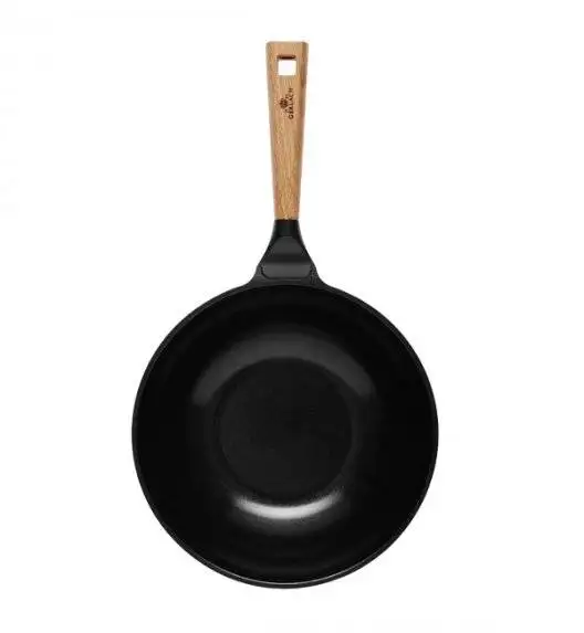 GERLACH NATUR EVO Wok z powłoką ceramiczną ILAG® Non-Stick / 28 cm + pokrywka silikonowa uniwersalna 24/26/28 cm