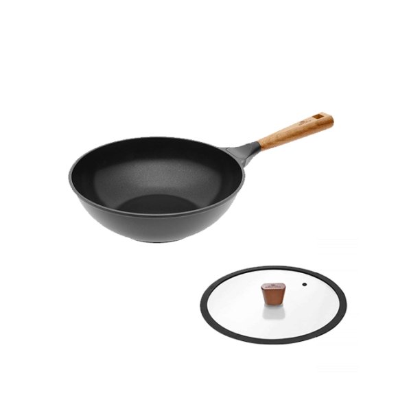 GERLACH NATUR EVO Wok z powłoką ceramiczną ILAG® Non-Stick / 28 cm + pokrywka gerlach natur 28 cm