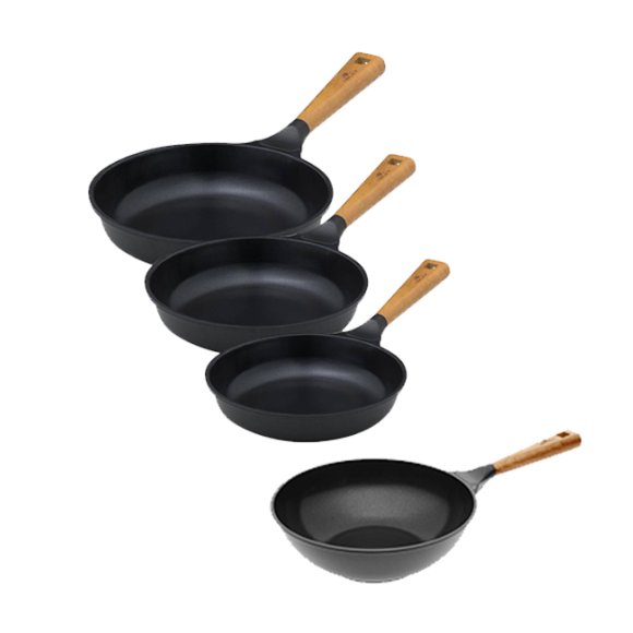 GERLACH NATUR EVO Komplet patelni z powłoką ceramiczną ILAG® Non-Stick / 20, 24, 28 cm + Wok 28 cm