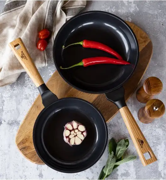 GERLACH NATUR EVO Komplet patelni z powłoką ceramiczną ILAG® Non-Stick / 20, 24, 28 cm + Wok 28 cm