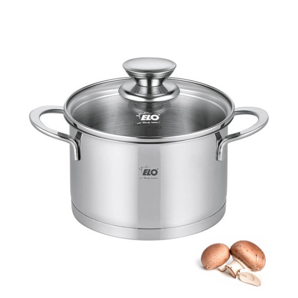 ELO GALANT Garnek z pokrywką 14 cm / 1,2 L / stal nierdzewna / indukcja