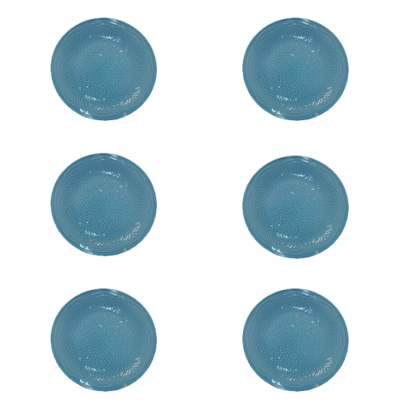 LUBIANA ORIENTAL | K6 NIEBIESKI | 6x talerz obiadowy 25 cm | porcelana luz 