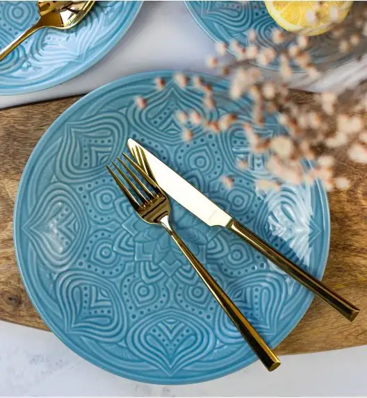 LUBIANA ORIENTAL | K6 NIEBIESKI | 6x talerz obiadowy 25 cm | porcelana luz 