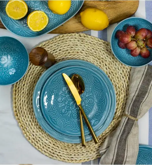 LUBIANA ORIENTAL | K6 NIEBIESKI | 6x talerz obiadowy 25 cm | porcelana luz 