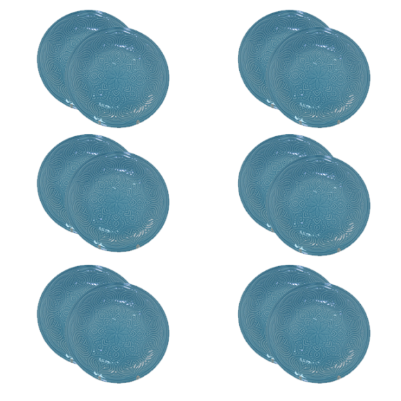 LUBIANA ORIENTAL | K6 NIEBIESKI | 12x talerz obiadowy 25 cm | porcelana luz 