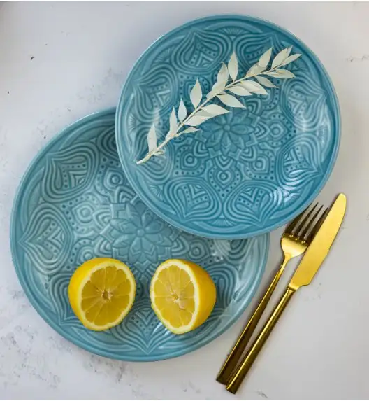 LUBIANA ORIENTAL | K6 NIEBIESKI | 12x talerz obiadowy 25 cm | porcelana luz 