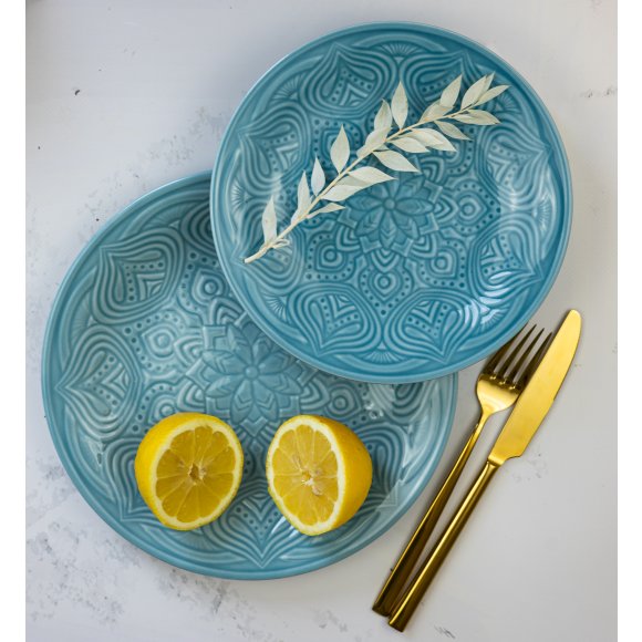 LUBIANA ORIENTAL | K6 NIEBIESKI | 12x talerz obiadowy 25 cm | porcelana luz 