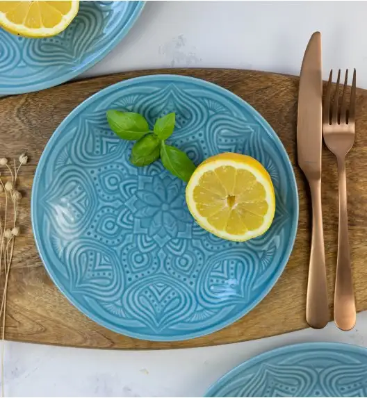 LUBIANA ORIENTAL | K6 NIEBIESKI | 12x talerz obiadowy 25 cm | porcelana luz 