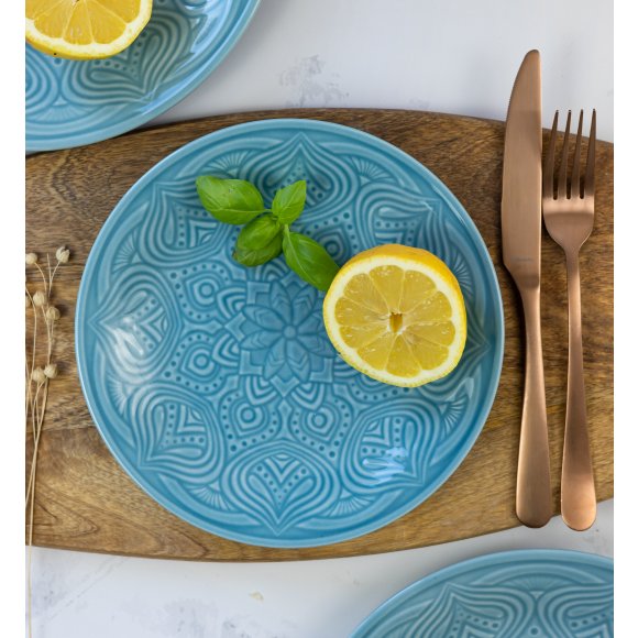 LUBIANA ORIENTAL | K6 NIEBIESKI | 12x talerz obiadowy 25 cm | porcelana luz 