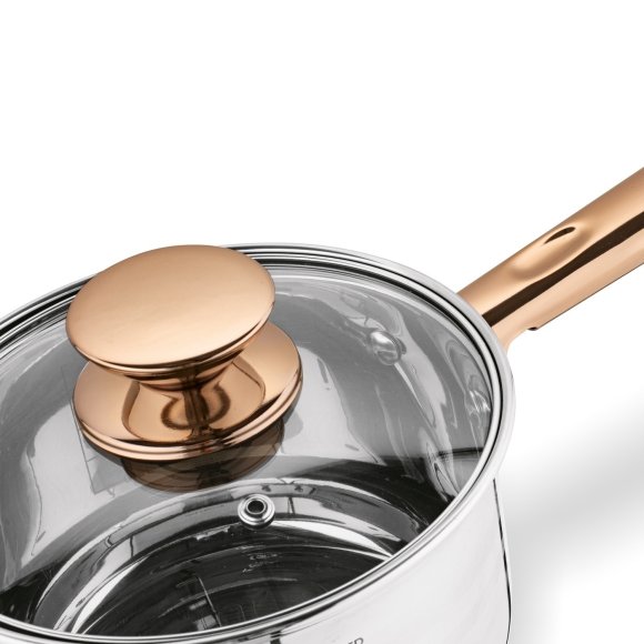 KönigHOFFER BARI ROSE GOLD Komplet garnków ze stali nierdzewnej 12 elementów / indukcja