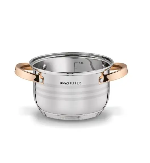 KönigHOFFER BARI ROSE GOLD Komplet garnków ze stali nierdzewnej 12 elementów / indukcja