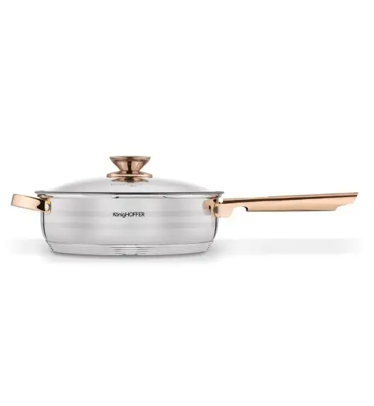 KönigHOFFER BARI ROSE GOLD Komplet garnków ze stali nierdzewnej 12 elementów / indukcja
