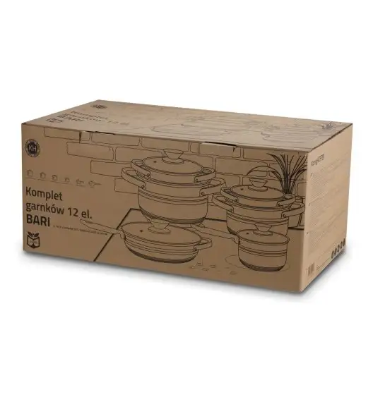 KönigHOFFER BARI ROSE GOLD Komplet garnków ze stali nierdzewnej 12 elementów / indukcja