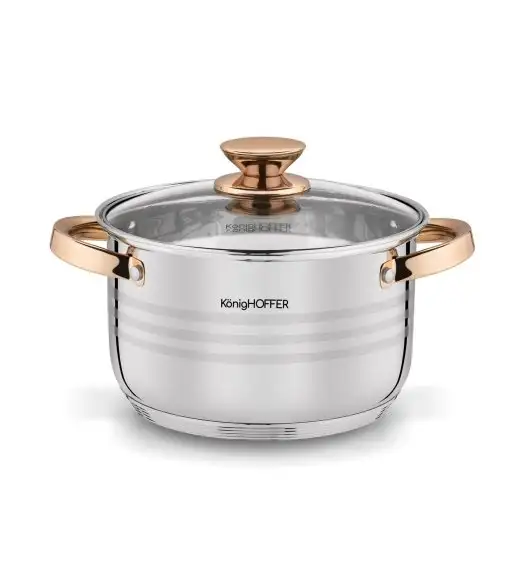 KönigHOFFER BARI ROSE GOLD Komplet garnków ze stali nierdzewnej 12 elementów / indukcja