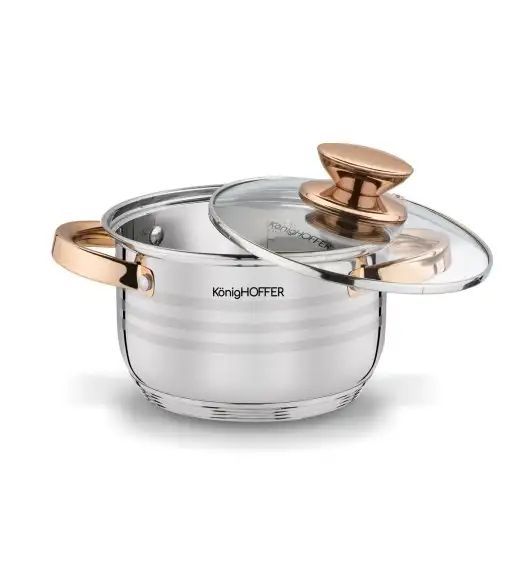 KönigHOFFER BARI ROSE GOLD Komplet garnków ze stali nierdzewnej 12 elementów / indukcja