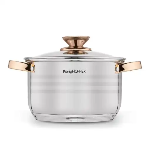 KönigHOFFER BARI ROSE GOLD Komplet garnków ze stali nierdzewnej 12 elementów / indukcja