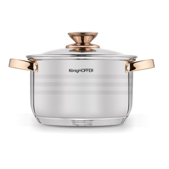 KönigHOFFER BARI ROSE GOLD Komplet garnków ze stali nierdzewnej 12 elementów / indukcja