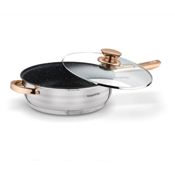 KönigHOFFER BARI ROSE GOLD Komplet garnków ze stali nierdzewnej 12 elementów / indukcja