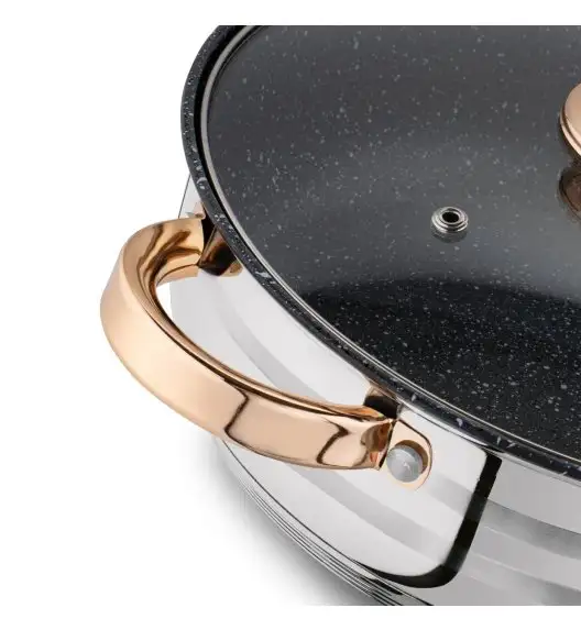 KönigHOFFER BARI ROSE GOLD Komplet garnków ze stali nierdzewnej 12 elementów / indukcja