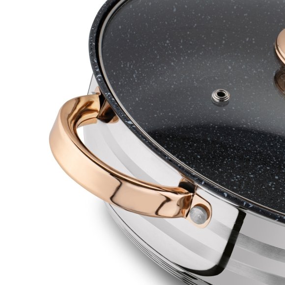 KönigHOFFER BARI ROSE GOLD Komplet garnków ze stali nierdzewnej 12 elementów / indukcja