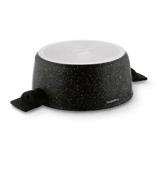 KONIGHOFFER BRAZOS Zestaw garnków marmurowych z pokrywkami 10 el / indukcja / czarny nakrapiany