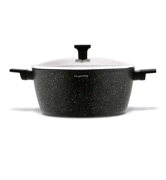 KONIGHOFFER BRAZOS Zestaw garnków marmurowych z pokrywkami 10 el / indukcja / czarny nakrapiany