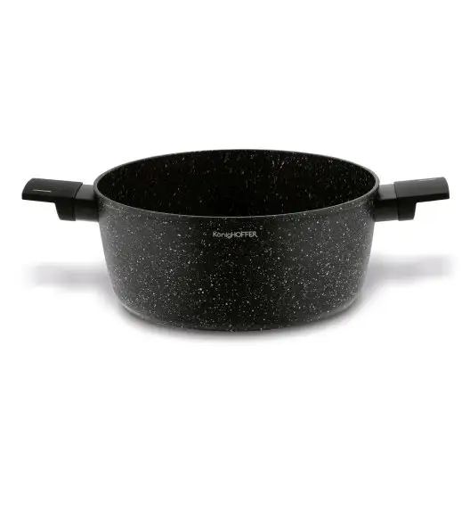 KONIGHOFFER BRAZOS Zestaw garnków marmurowych z pokrywkami 10 el / indukcja / czarny nakrapiany