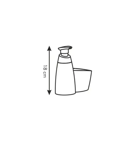 TESCOMA ON LINE pojemnik z dozownikiem na mydło lub płyn do naczyń, 350 ml MIEJSCE NA GĄBKĘ​ Szary