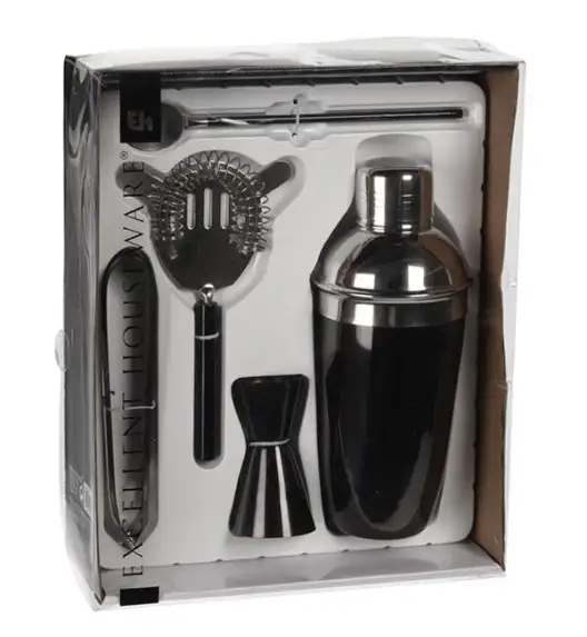 EXCELLENT HOUSEWARE Zestaw barmański 5 elementów / stal nierdzewna