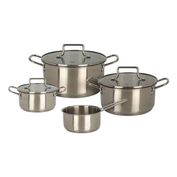 EXCELLENT HOUSEWARE Zestaw garnków i patelni z pokrywkami / 7 elementów / indukcja