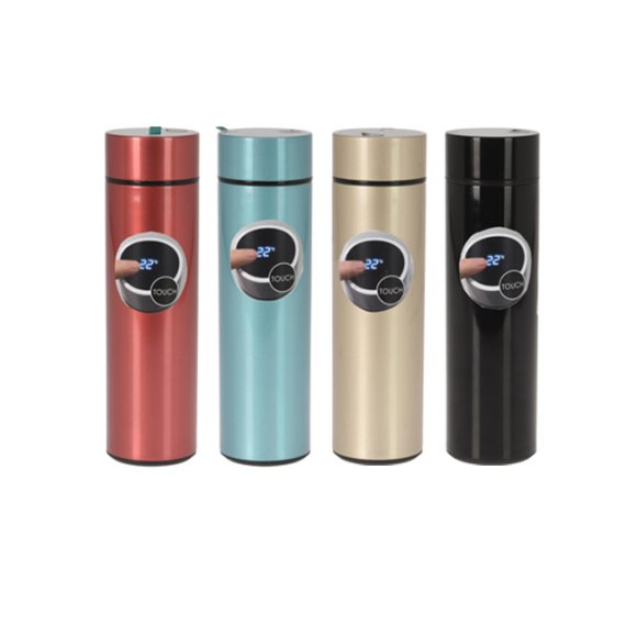 EXCELLENT HOUSEWARE Termos z wyświetlaczem temperatury 450 ml / mix kolorów