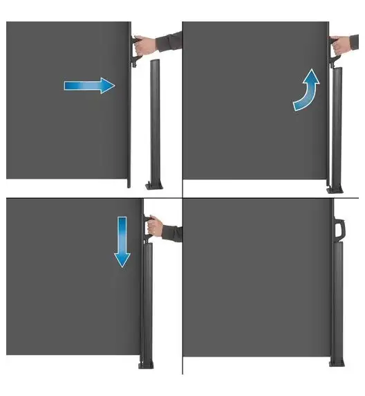 EXCELLENT HOUSEWARE Regulowana markiza boczna na taras